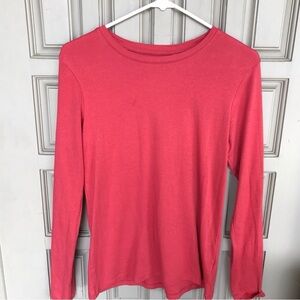 Eddie Bauer T-shirt, red round neck, long sleeve size medium stretch